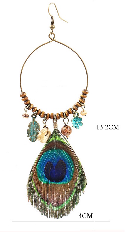 aretes boho chic de madera etnicos artesanales