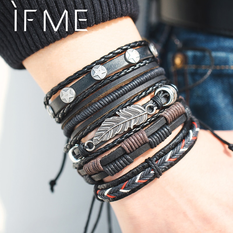 Pulsera Hipster Hippie Artesanal De Cuero Hombre Boheki