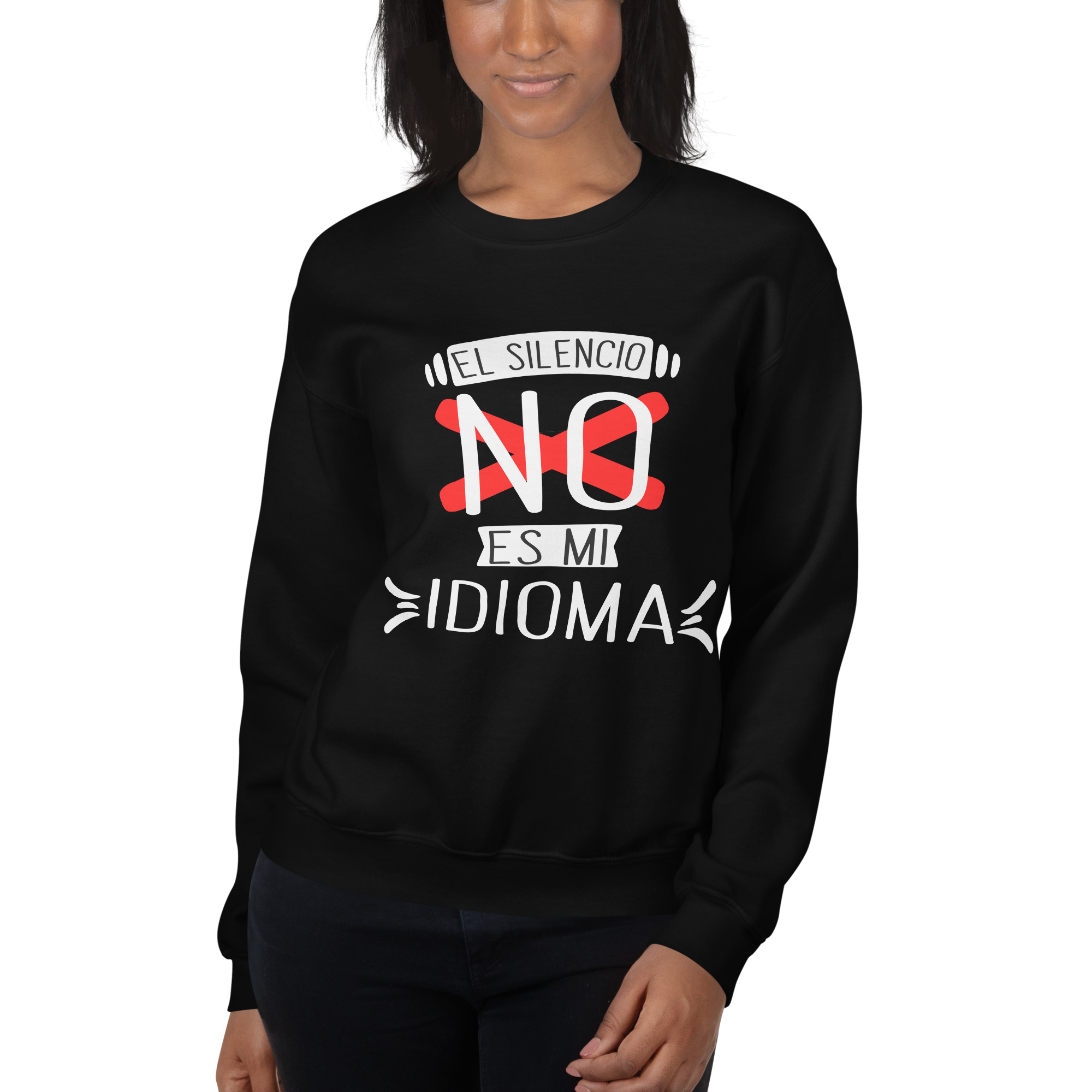 sudaderas con frases graciosas para mujeres  Bonitas sudaderas con frases graciosas para mujeres en Español. Sudadera negra sin capucha con frase sarcástica.