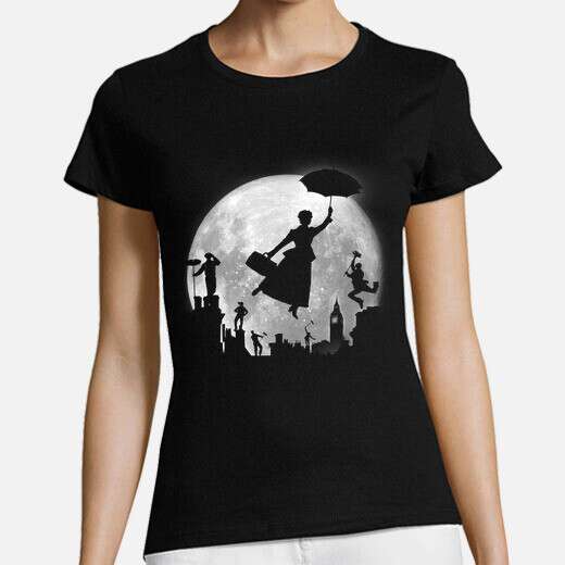 camiseta Mary Poppins para mujer en color negro camiseta mary poppins de mujer